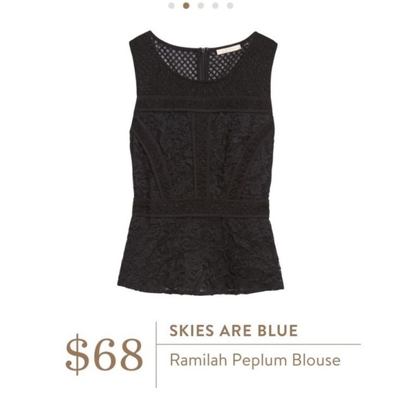 Skies Are Blue Ramilah Peplum Blouse black women’s petite XS - Picture 5 of 16
